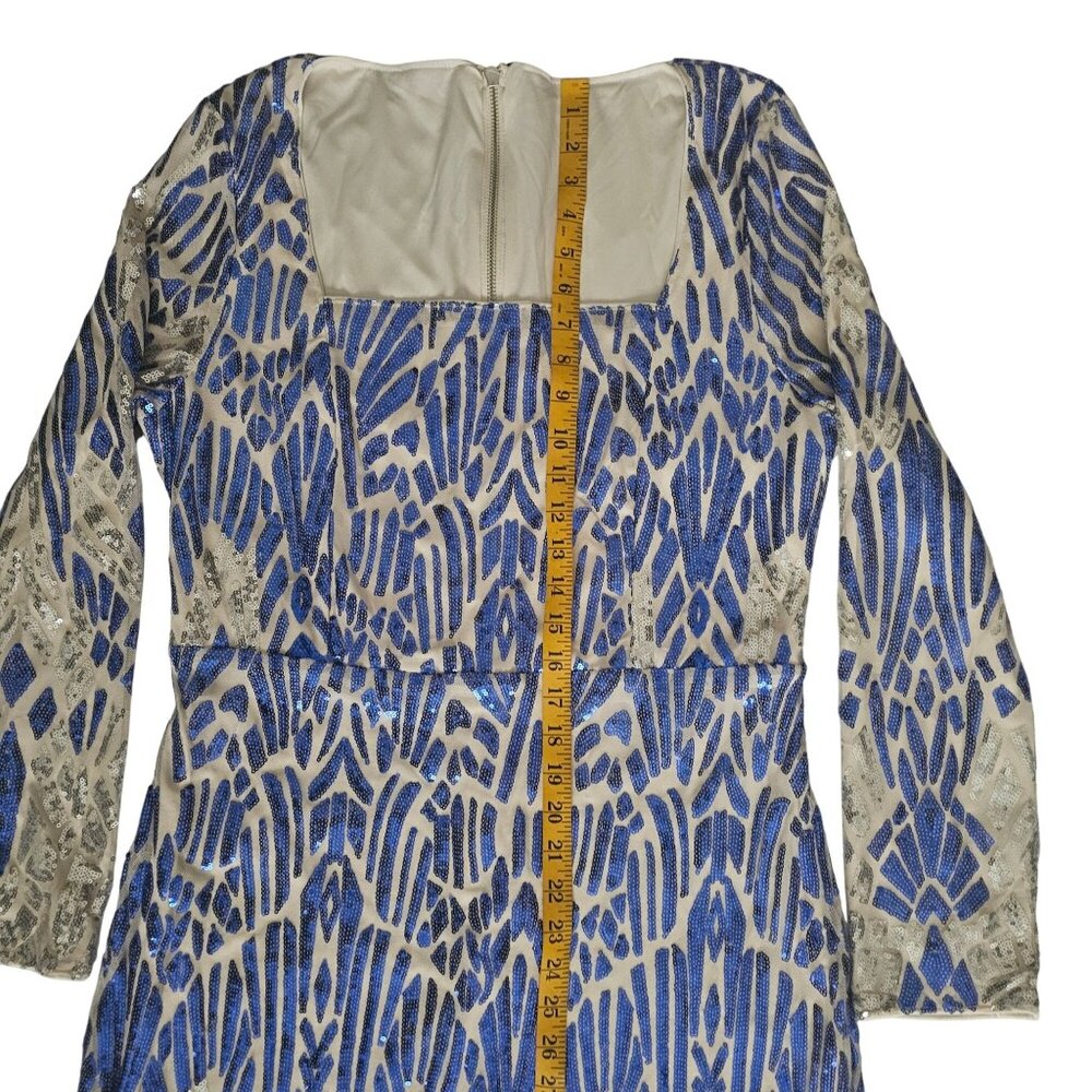 House Of Chic Curve + Plus Blue Sequined Long Sleeve Maxi Dress Size 2XL, NWT - Picture 12 of 16